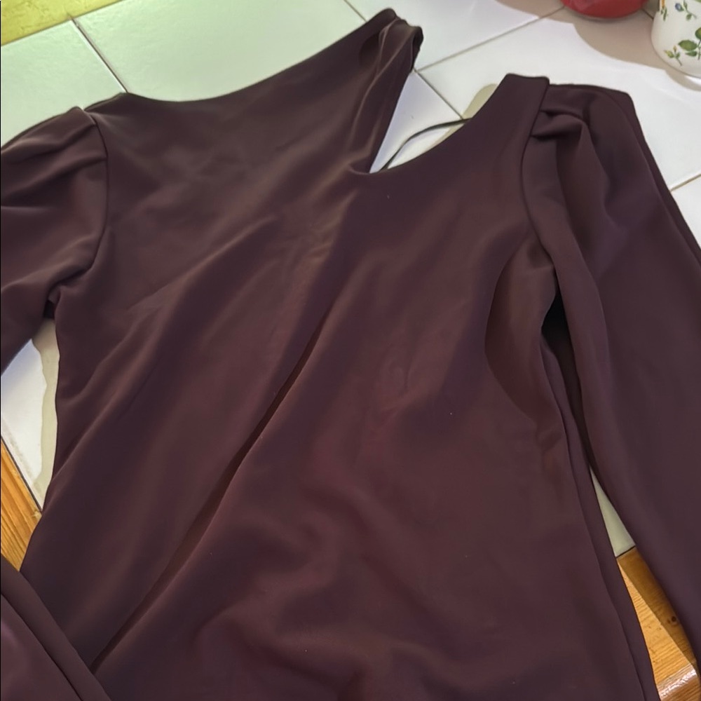 Elegant One-Shoulder Brown Dress